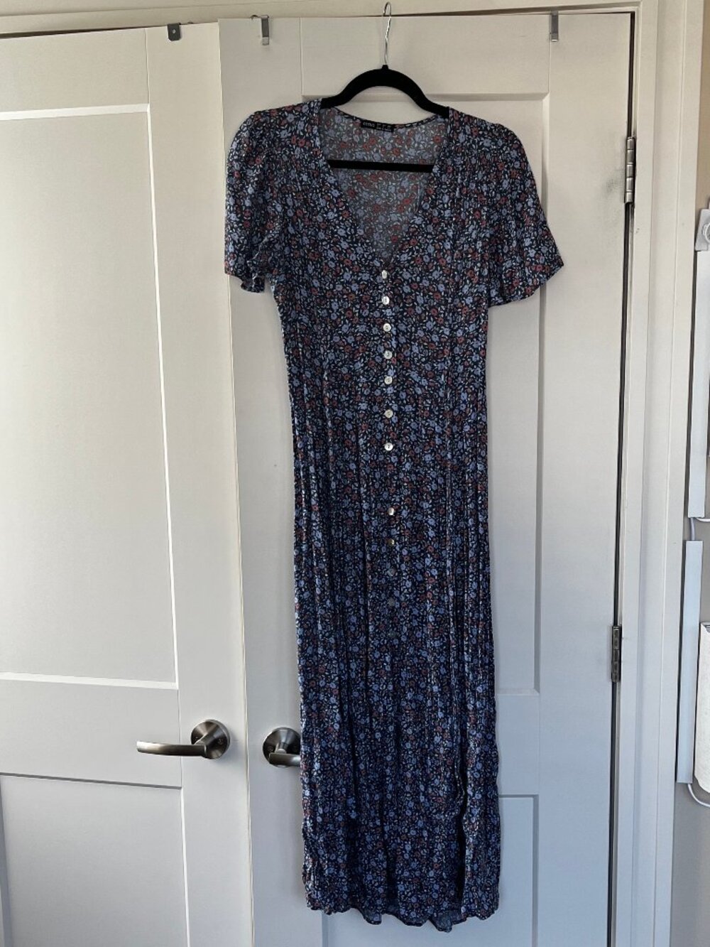 Oysho Midi Dress - Blue Pink Ditsy Flower